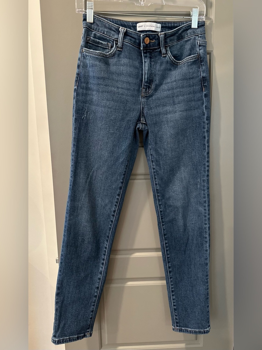 Vervet X Charming & Main Women's Dark Blue Skinny Jeans - Stretch High-Rise Fit